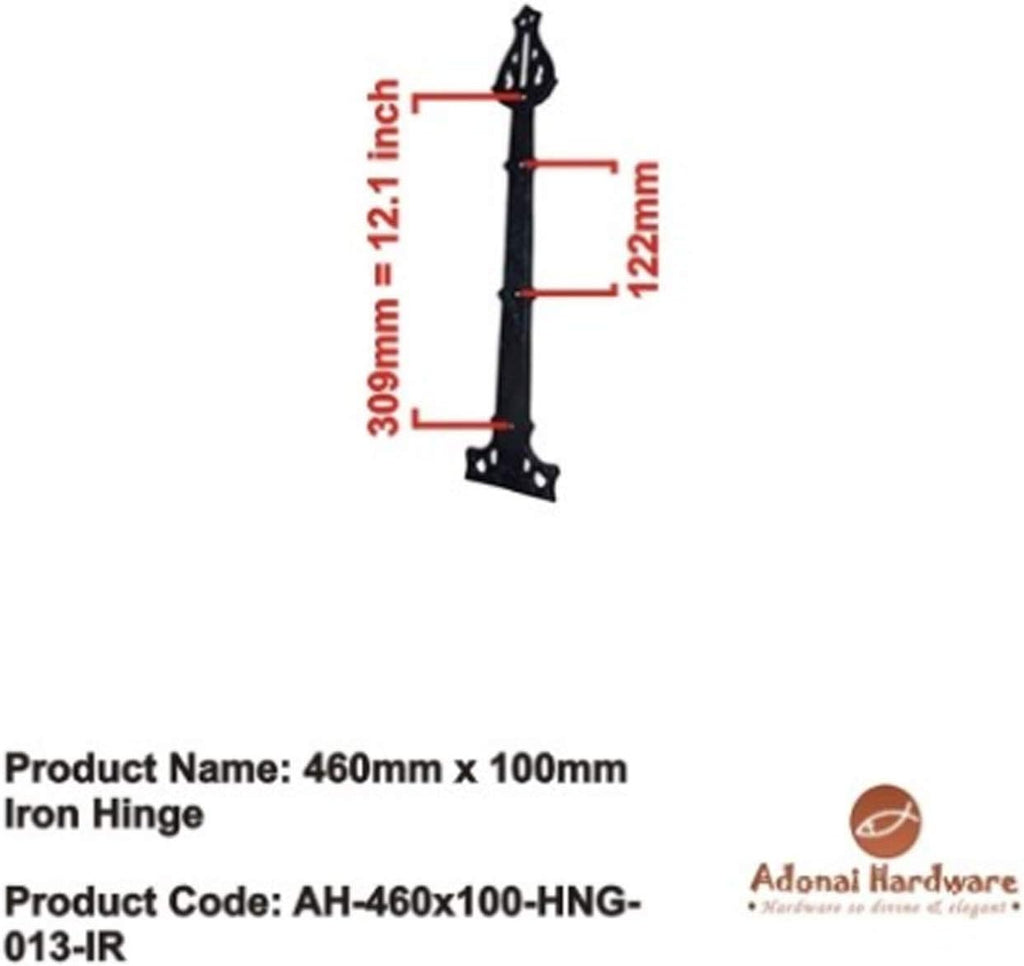 Antique Iron False Hinge Front 18.2 Inch x 8 Pack Black Powder Coated B3851