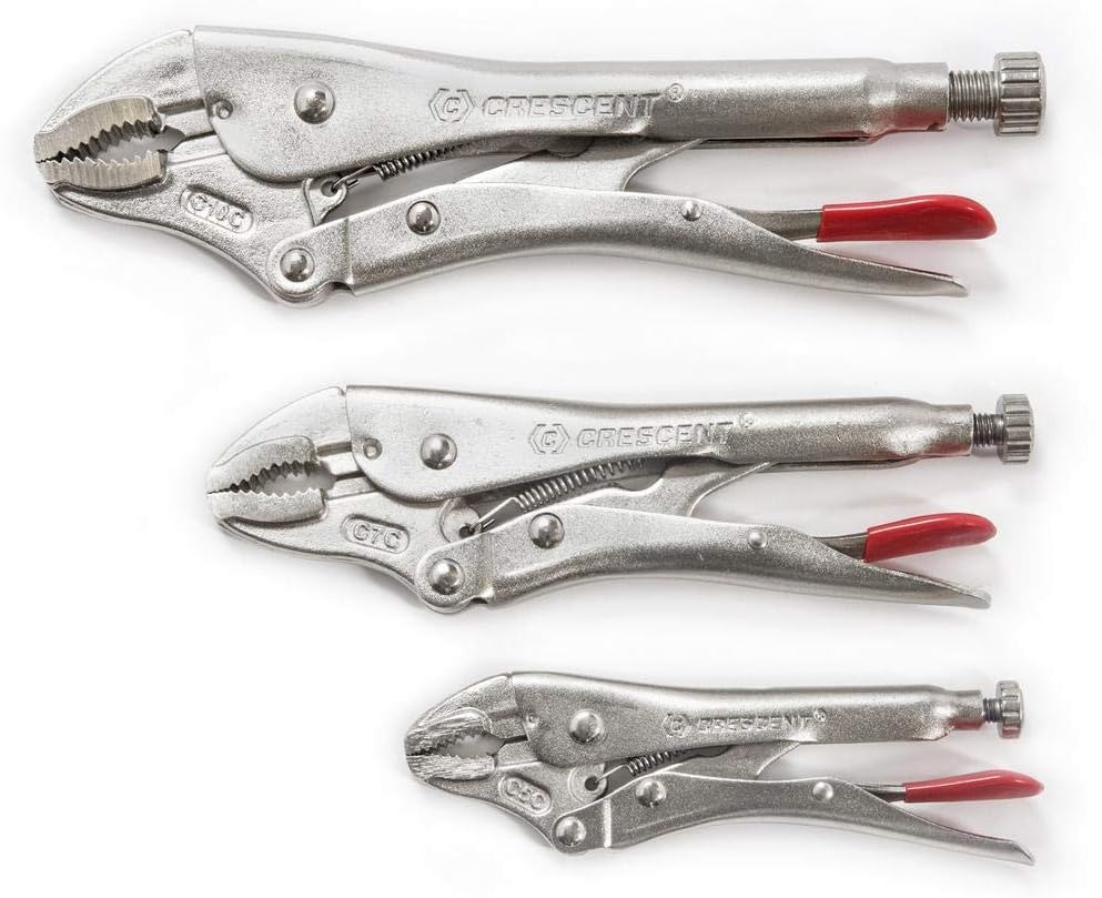 5 Piece Curved Jaw & Long Nose Locking Pliers with Wire Cutter U32459