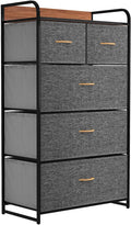 Fabric Dresser with 5 Drawers Dark Grey E123367