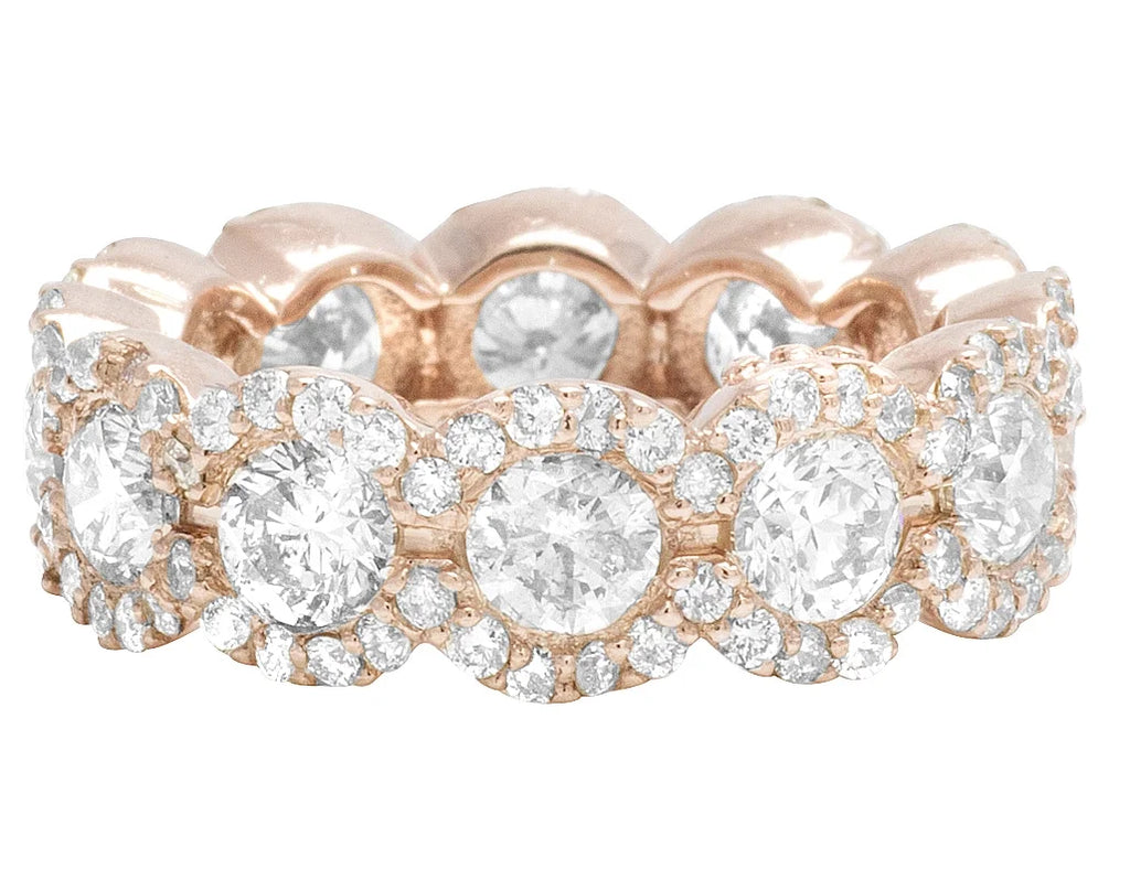 14K Rose Gold Diamond Eternity Ring 3.5 CT 7MM D4705