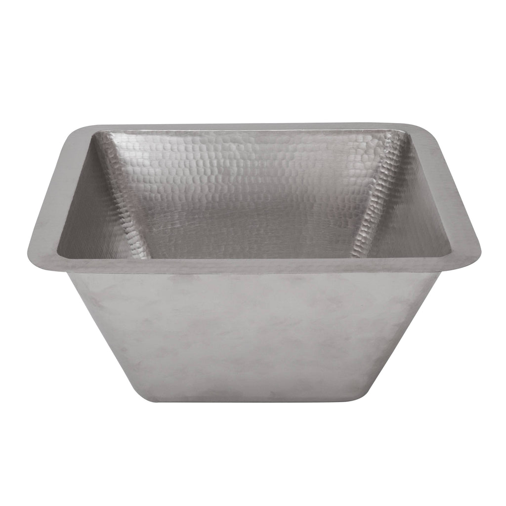 15-inch Square Hammered Copper Bar/Prep Sink in Electroless Nickel B97013