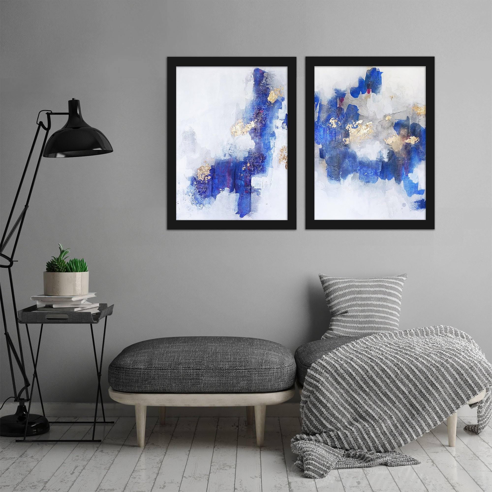 2 Piece Black Framed Print Set R38763