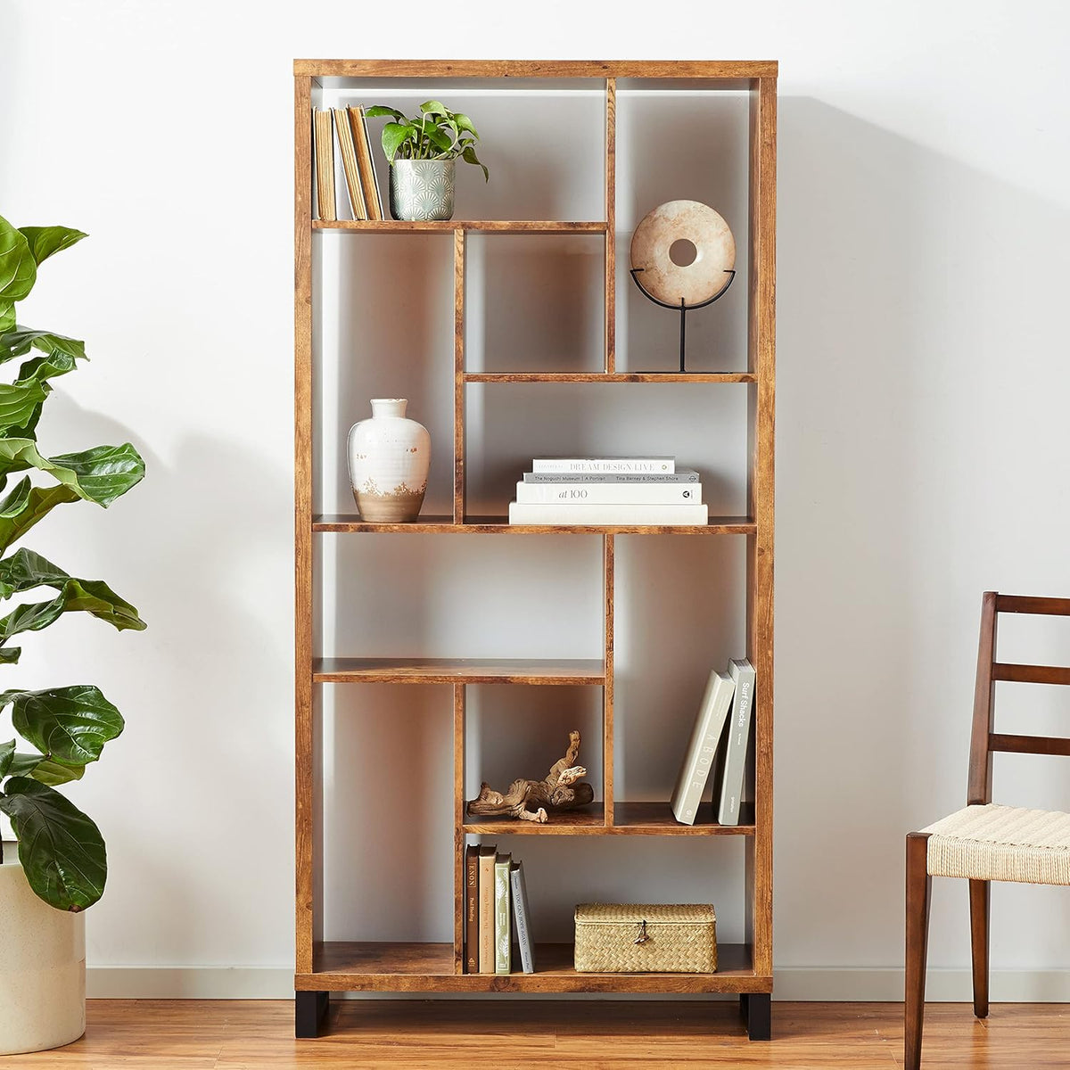 Antique Nutmeg Open Bookcase X77414