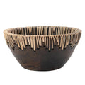 Brown Terra Cotta Bowl with Rattan Stitching G833