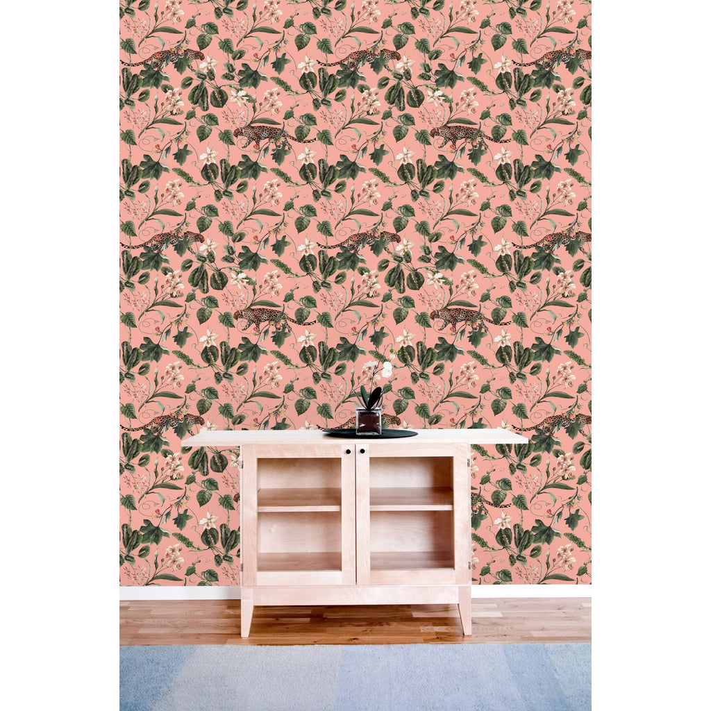 Retro Tropical Pattern Peel and Stick Wallpaper D1339