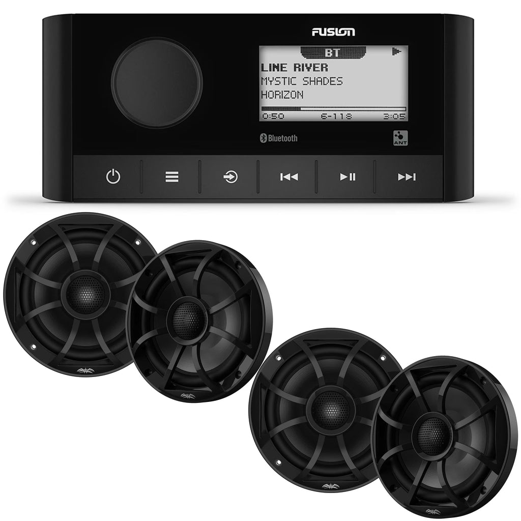 Marine Stereo With 2 Pair of 6.5" Black Marine Speakers C3957