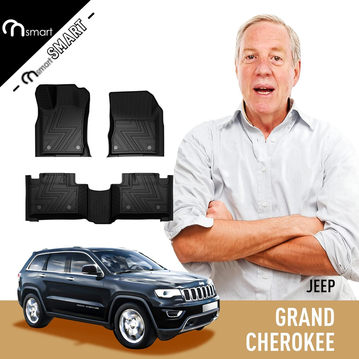 Black TPE All Weather Floor Liners for Jeep Grand Cherokee W569