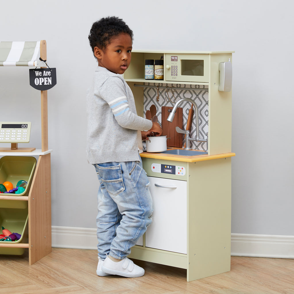 Green/White Wooden Kitchen Playset N81929