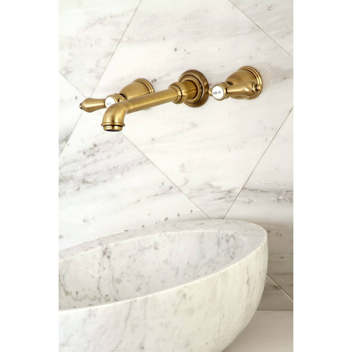 Two-Handle Wall Mount Bathroom Faucet, Oil Rubbed Bronze L604440