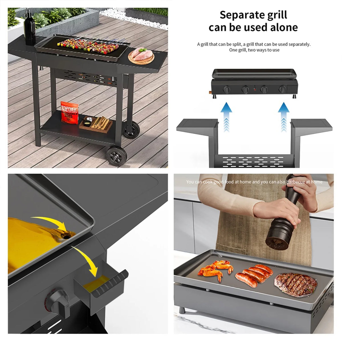Black 4-Burner Propane Gas Grill L428741