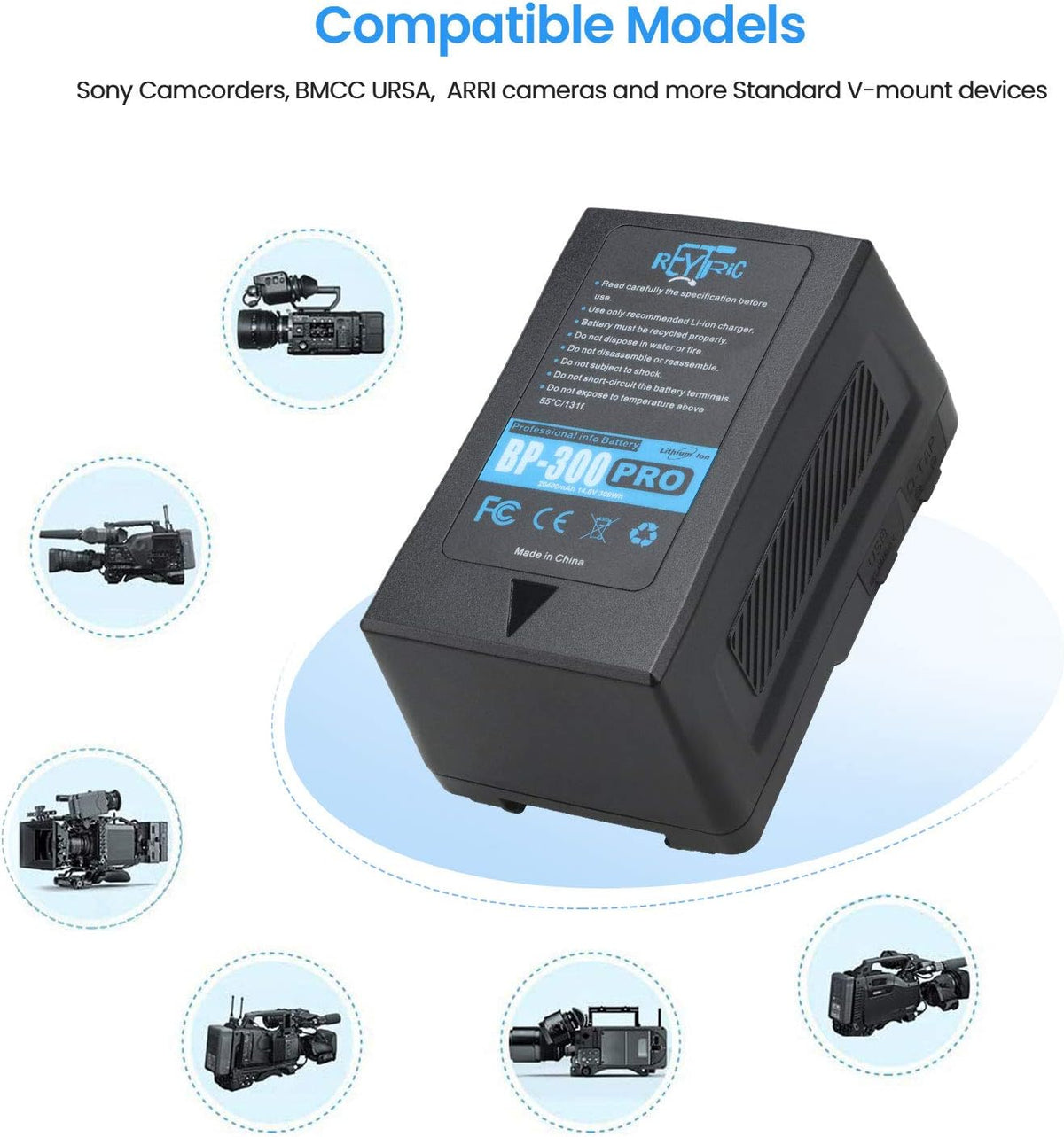 300Wh V Mount Battery with 5A Output D-Tap Charger and D-Tap Cable N14750