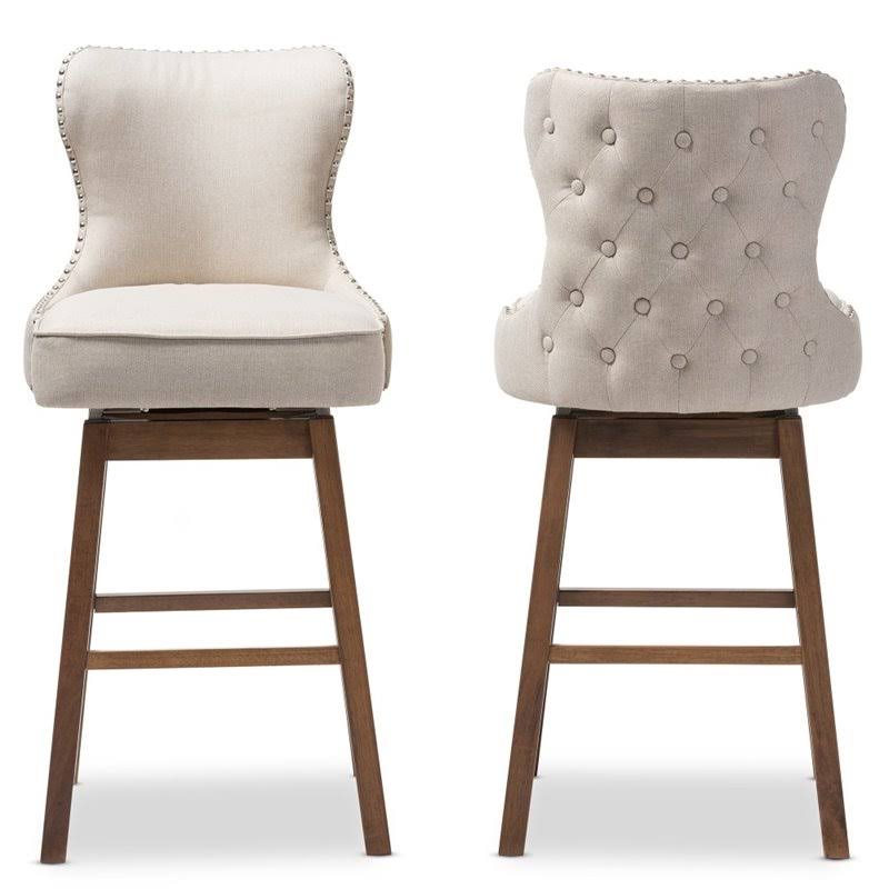 Swivel Barstool in Light Beige (Set of 2) A437722