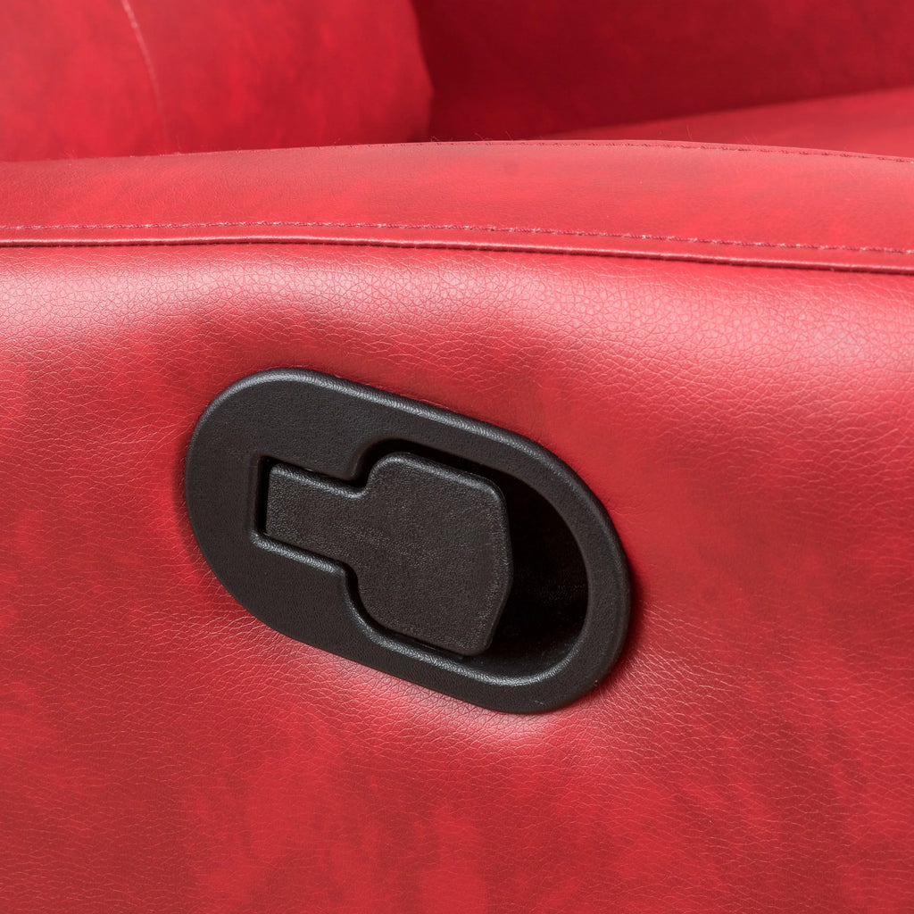 Red Faux Leather Recliner F848