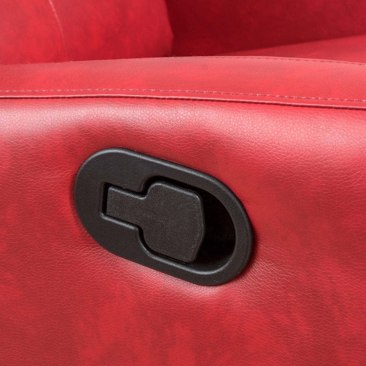 Red Faux Leather Recliner F848