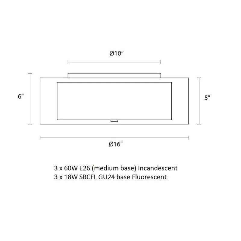 Black Brass Flush Mount Light E525