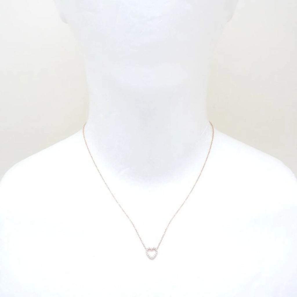 Tiffany Metro Heart Necklace Diamond Pink Gold Rose S299833