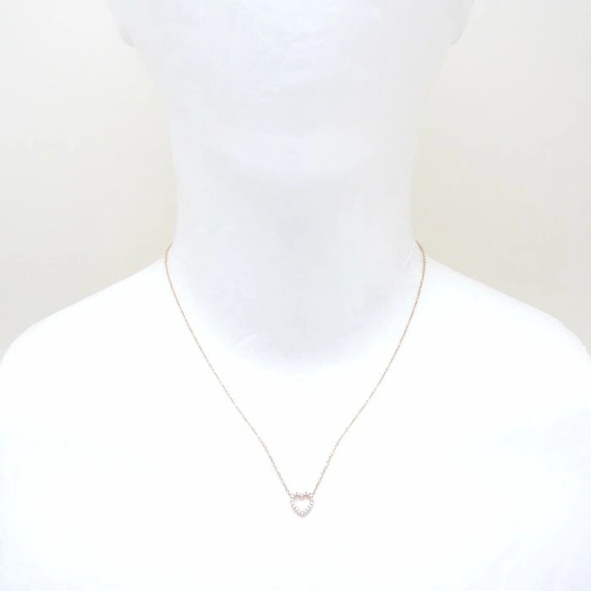Tiffany Metro Heart Necklace Diamond Pink Gold Rose S299833